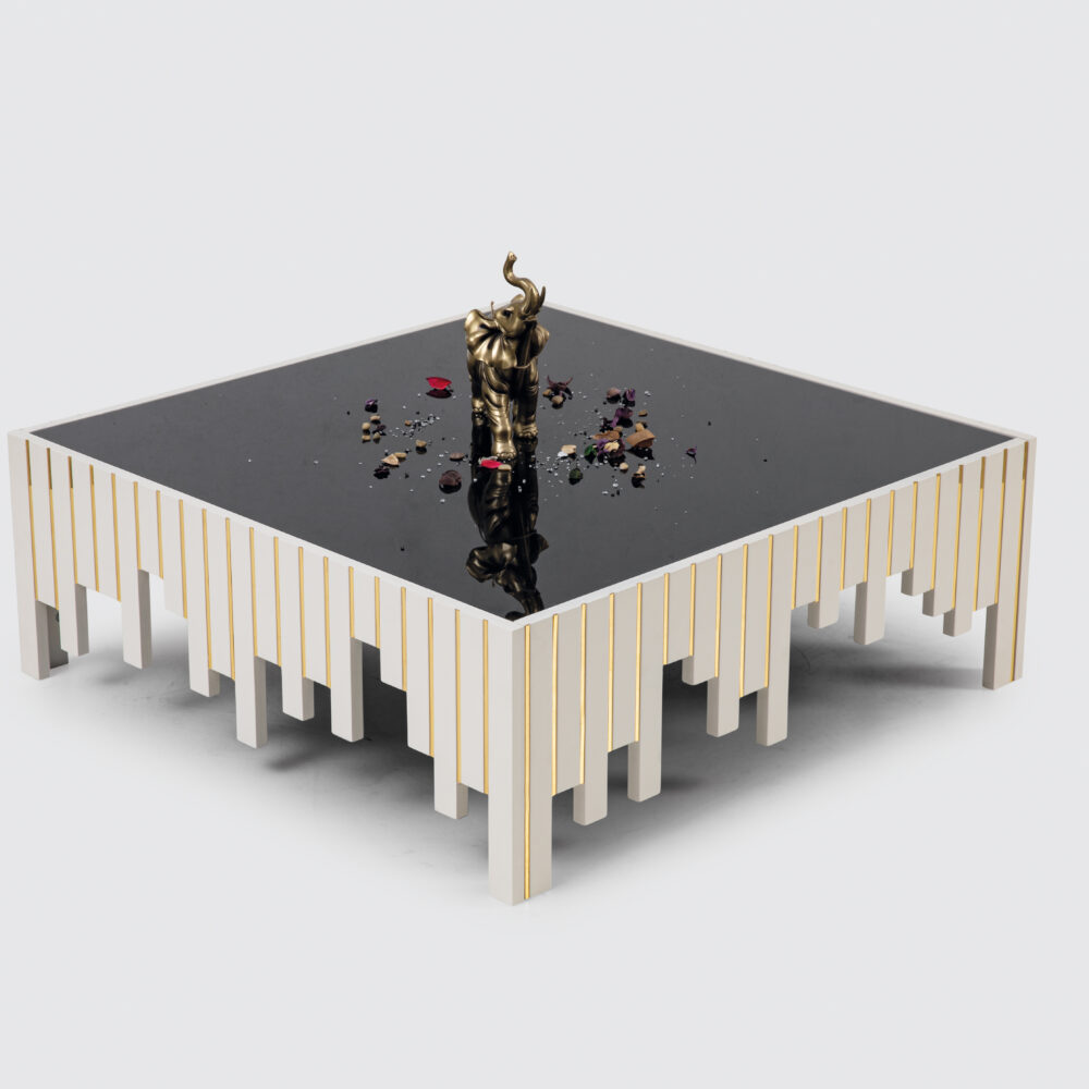 Cream Gold Center Table 119