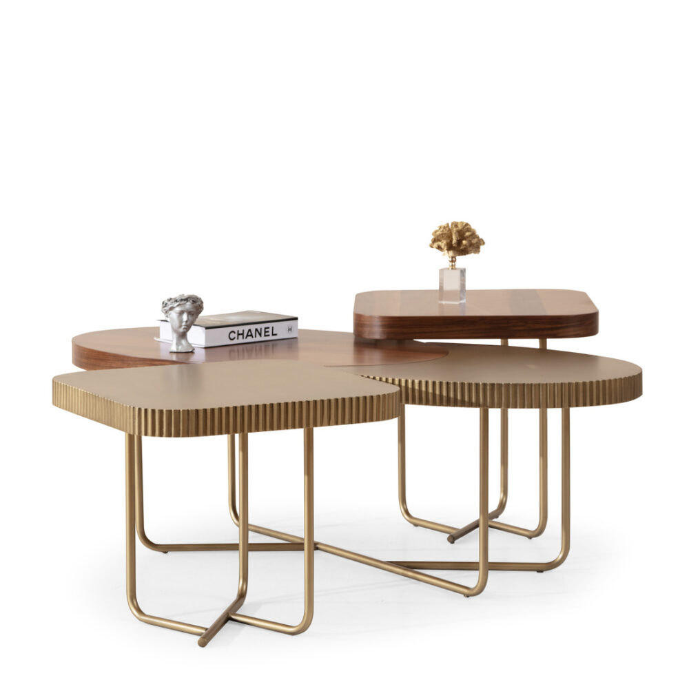 Walnut Gold Center Table 640