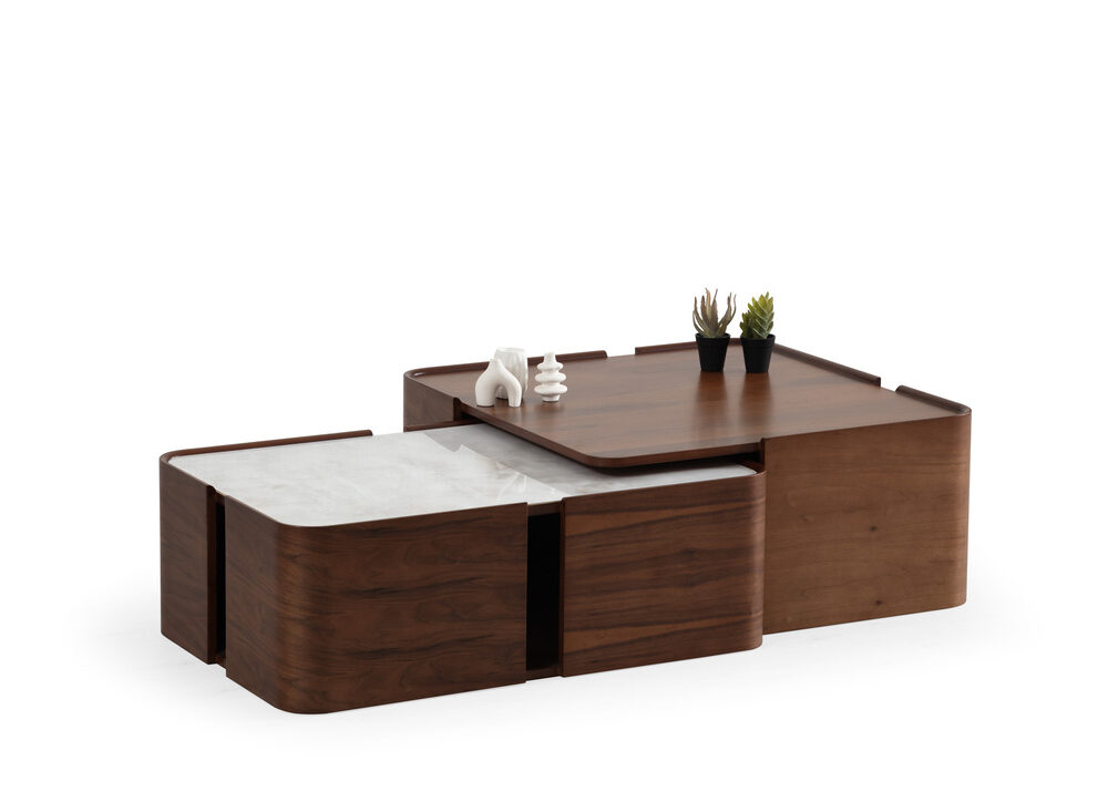 Walnut Marble Set Center Table 678