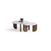 720 Set Of 2 Walnut White Marble  Armonna